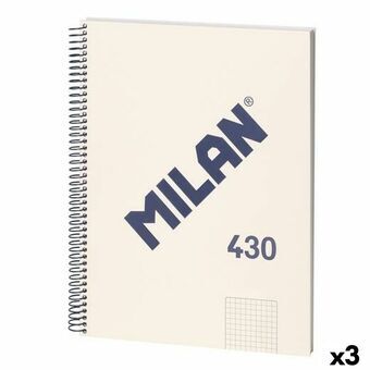 Notebook Milan 430 Beige A4 80 Sheets (3 Units)