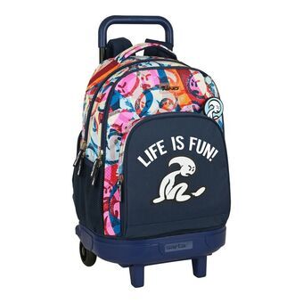 School Rucksack with Wheels El Niño Life is fun Multicolour (33 x 45 x 22 cm)