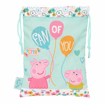 Backpack with Strings Peppa Pig Cosy corner Multicolour Light Blue 20 x 25 cm