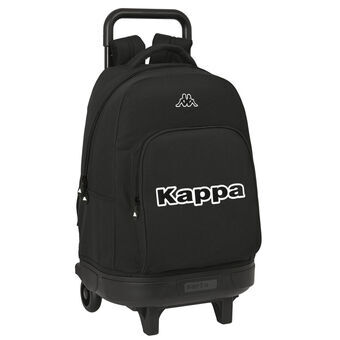 School Rucksack with Wheels Kappa Black 33 x 45 x 22 cm