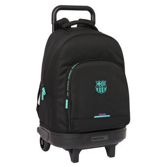 School Rucksack with Wheels F.C. Barcelona Black 33 x 45 x 22 cm