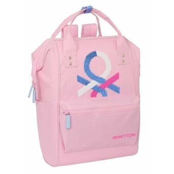 School Bag Benetton Pink 27 x 40 x 19 cm