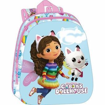 School Bag Gabby\'s Dollhouse Pink Sky blue 27 x 33 x 10 cm