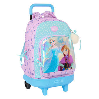 School Rucksack with Wheels Frozen Cool days Violet Sky blue 33 x 45 x 22 cm