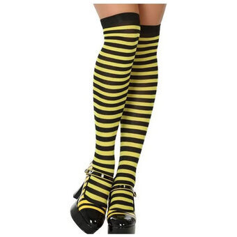 Costume Stockings Stripes One size Yellow animals