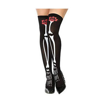 Costume Stockings Bone One size Black Halloween