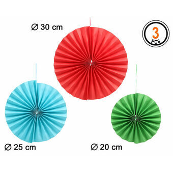 Fan Ø 30 cm 3 Pieces Multicolour