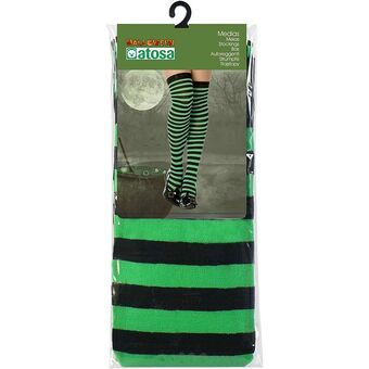 Costume Stockings Striped Green