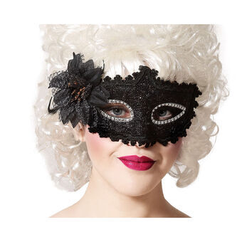 Feather Eye Mask Black 20 x 10 cm