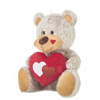 Fluffy toy Creaciones Llopis Beige Bear Heart 38 cm