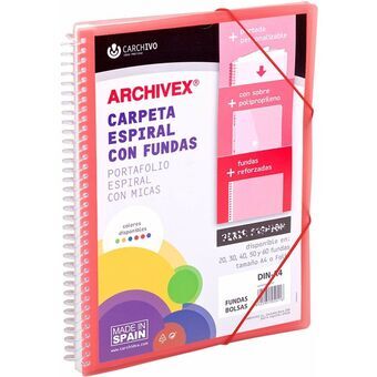 Organiser Folder Carchivo Archivex-Star Red A4 Spiral