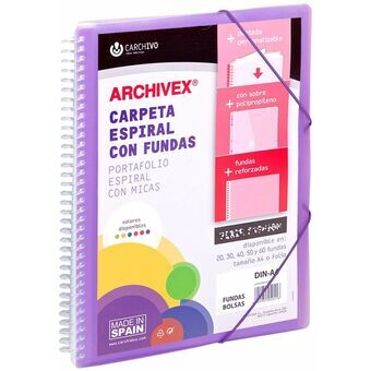 Organiser Folder Carchivo Archivex-Star Violet A4 Spiral