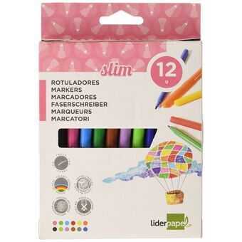 Set of Felt Tip Pens Liderpapel RT12 Multicolour 12 Pieces