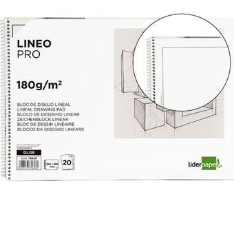 Drawing Pad Liderpapel DL08 White 20 Sheets Paper Cardboard