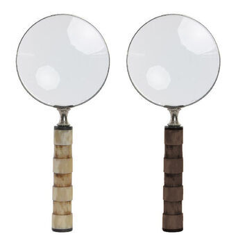 Magnifying glass DKD Home Decor Crystal Aluminium Bone (10 x 2,5 x 23 cm) (2 Units)