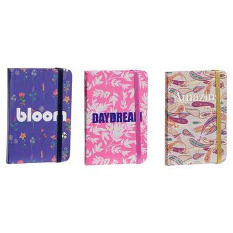 Notebook DKD Home Decor Lilac Fuchsia (14.5 x 2 x 10.5 cm) (3 pcs)