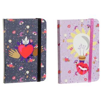 Notebook DKD Home Decor Purple Lilac (14.5 x 2 x 10.5 cm) (2 pcs)