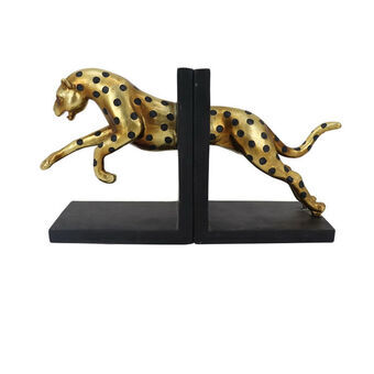 Bookend DKD Home Decor Leopard Resin (34.3 x 9.9 x 18.5 cm) (2 pcs)