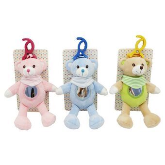 Fluffy toy DKD Home Decor Blue Pink Polyester Bear (3 pcs) (15 x 5 x 24 cm)