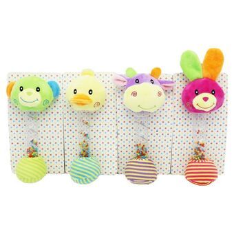 Rattle Cuddly Toy DKD Home Decor animals (4 pcs)