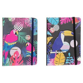 Notebook DKD Home Decor Black Blue (13.5 x 1 x 18 cm) (2 pcs)