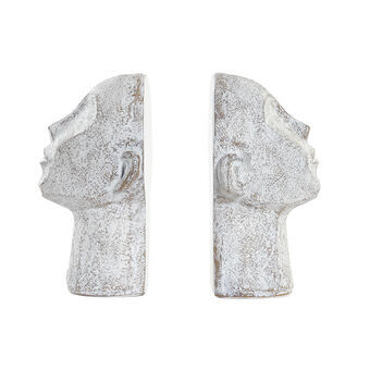 Bookend DKD Home Decor Grey Worn-out Resin Head (15 x 11 x 21 cm)