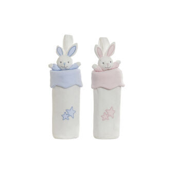 Baby bottle holder DKD Home Decor Blue Pink Rabbit Polyester (9 x 10 x 30 cm) (2 Units)