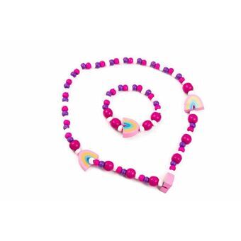 Necklace and Bracelets set Inca    Pink Children\'s 2 Pieces