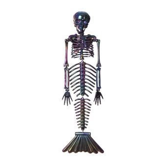 Halloween Decorations My Other Me Chromed Skeleton Mermaid Grey 37 cm