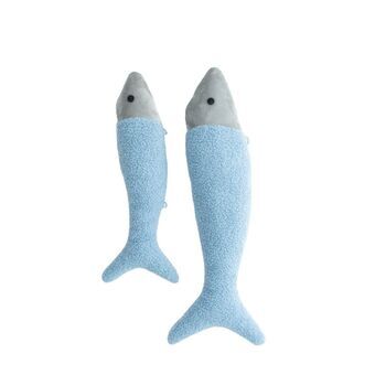 Fluffy toy Crochetts OCÉANO Light Blue Fish 11 x 6 x 46 cm 9 x 5 x 38 cm 2 Pieces