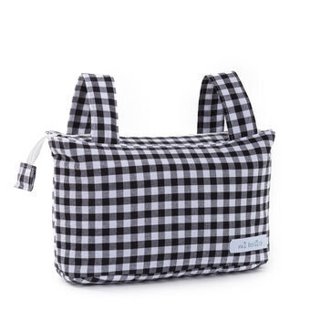 Organizer bag for baby stroller Mi bollito Black Gingham 15 x 18 x 45 cm