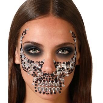 Body and Face Stickers Skull Black