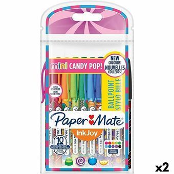 Set of Biros Paper Mate Mini Candy Pop Multicolour 1 mm (2 Units)