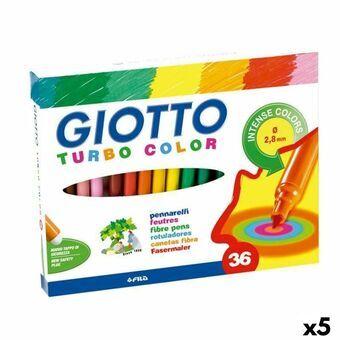 Set of Felt Tip Pens Giotto Turbo Color Multicolour (5 Units)