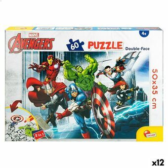 Child\'s Puzzle The Avengers Double-sided 60 Pieces 50 x 35 cm (12 Units)