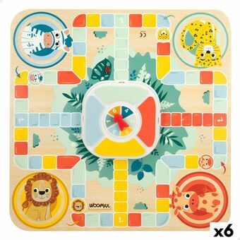 Parchís and Oca Board Woomax Zookabee 30 x 3 x 30 cm Children\'s animals (6 Units)