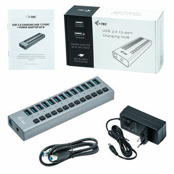 USB Hub i-Tec U3CHARGEHUB13 Grey 60 W