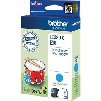 Original Ink Cartridge Brother LC-22U C XL Cyan