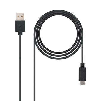 USB A to USB C Cable NANOCABLE 10.01.210 Black