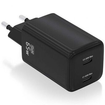 Wall Charger Aisens ASCH-65W2P040-BK Black 65 W (1 Unit)