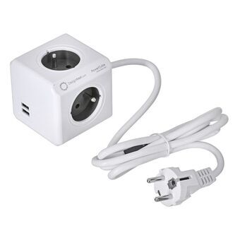 Cube multiplugs Allocacoc PowerCube Extended USB Type E Black (1,5 m)