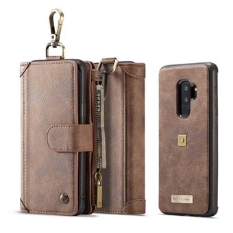 CaseMe Multifunction Wallet w / Plastic Magnetic Cover for Samsung Galaxy S9 Plus - Brown