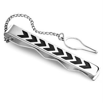 Gentlemen Stylish tie pin - Silver / Black