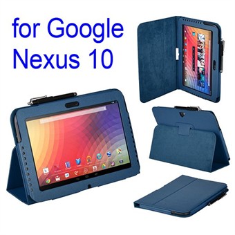 Google Nexus 10 Tablet Leather Case (Dark Blue)