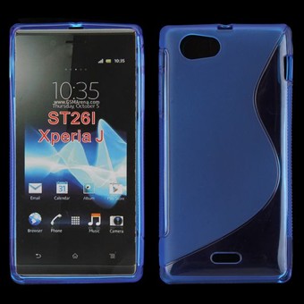 S-line Silicone Cover - XPeria J (transparent / blue)