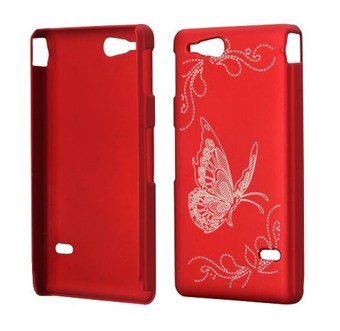 Bling Butterflies Cover Xperia Go (Red)