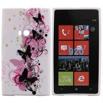 Design Silicone Cover for Lumia 920 (Butterflies)