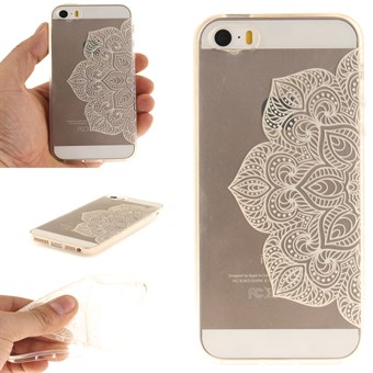 Modern art silicone cover for iPhone 5 / 5S / SE - White Flower