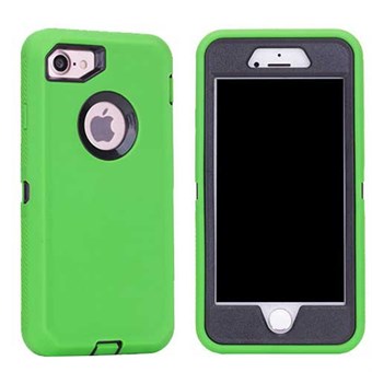 Cover all plastic / silicone covers for iPhone 7 / iPhone 8 - Green / Black