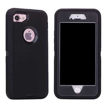 Cover all plastic / silicone cover for iPhone 7 / iPhone 8 - Black